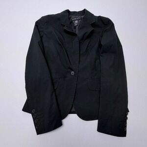 New York & Company Black Stretch Single Button Blazer Jacket Size 4